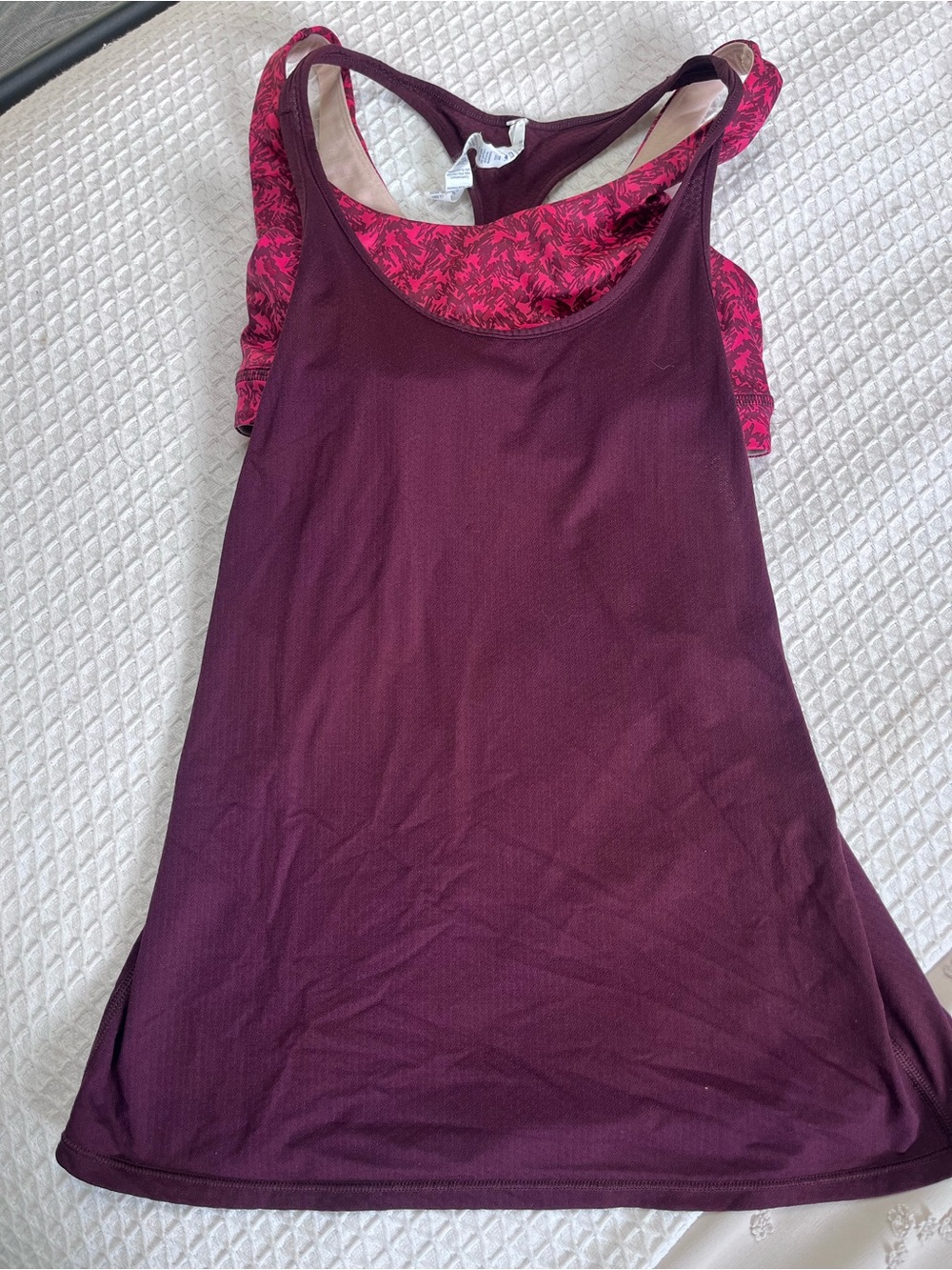 lululemon athletica purple Tank with Pink Patterned Back